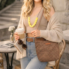 Load image into Gallery viewer, THSB1076: Camel: Boho Woven Crossbody Bag