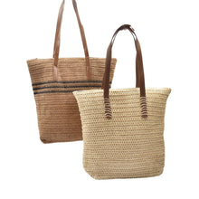 Load image into Gallery viewer, THSB1078: Camel: Lightweight Woven Shoulder Tote Bag