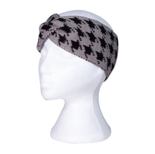 Load image into Gallery viewer, THSBE1005: Grey: Houndstooth Knitted Headband
