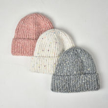 Load image into Gallery viewer, THSBE1010: White: Speckle Knit Beanie