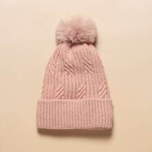 Load image into Gallery viewer, THSBE1013: Blush Pink: (D) Braided Twist Pompom Beanie