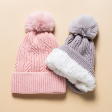 Load image into Gallery viewer, THSBE1014: Camel: (D) Braided Twist Pompom Beanie