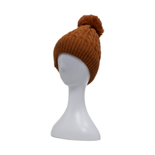 Load image into Gallery viewer, THSBE1018: (D) Burnt Orange: Cable Knit Pompom Beanie
