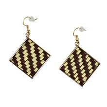 Load image into Gallery viewer, Square Weave Earrings | Beige
