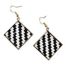 Load image into Gallery viewer, THSE1042: White: Square Weave Earrings
