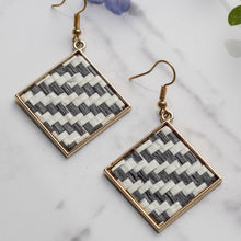 Load image into Gallery viewer, Square Weave Earrings | White
