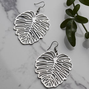 Leaf Earrings | Silver