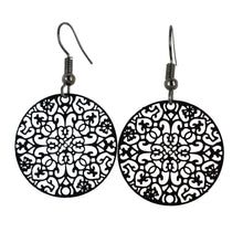 Load image into Gallery viewer, THSE1051: Black: Monica Round Earrings
