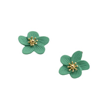 Load image into Gallery viewer, THSE1072: Bright Teal: Flower Petals Earrings