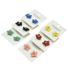 Load image into Gallery viewer, THSE1072: Bright Teal: Flower Petals Earrings