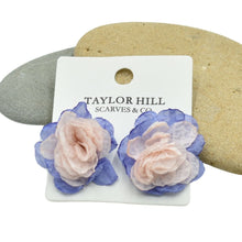 Load image into Gallery viewer, THSE1080: Pink Lavender: Duo Colour Flower Earrings