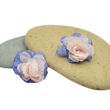 Load image into Gallery viewer, THSE1080: Pink Lavender: Duo Colour Flower Earrings