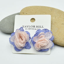 Load image into Gallery viewer, THSE1080: Pink Lavender: Duo Colour Flower Earrings