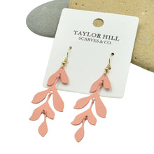 Load image into Gallery viewer, THSE1091: Pink: Leaf Drop Earrings