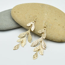 Load image into Gallery viewer, THSE1093: Gold: Leaf Drop Earrings