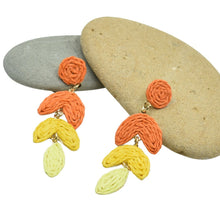 Load image into Gallery viewer, THSE1095: Sunrise: Woven Raffia Earrings