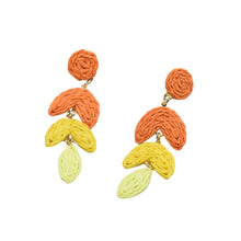 Load image into Gallery viewer, THSE1095: Sunrise: Woven Raffia Earrings