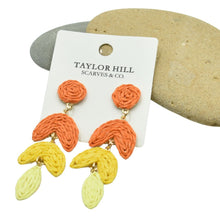 Load image into Gallery viewer, THSE1095: Sunrise: Woven Raffia Earrings