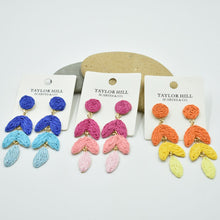 Load image into Gallery viewer, THSE1095: Sunrise: Woven Raffia Earrings