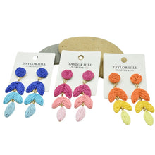Load image into Gallery viewer, THSE1095: Sunrise: Woven Raffia Earrings