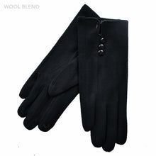 Load image into Gallery viewer, THSG1043: Black: Three Buttons Gloves