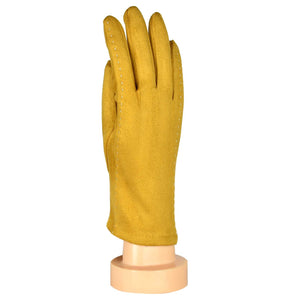 Stitching Pattern Gloves | Mustard