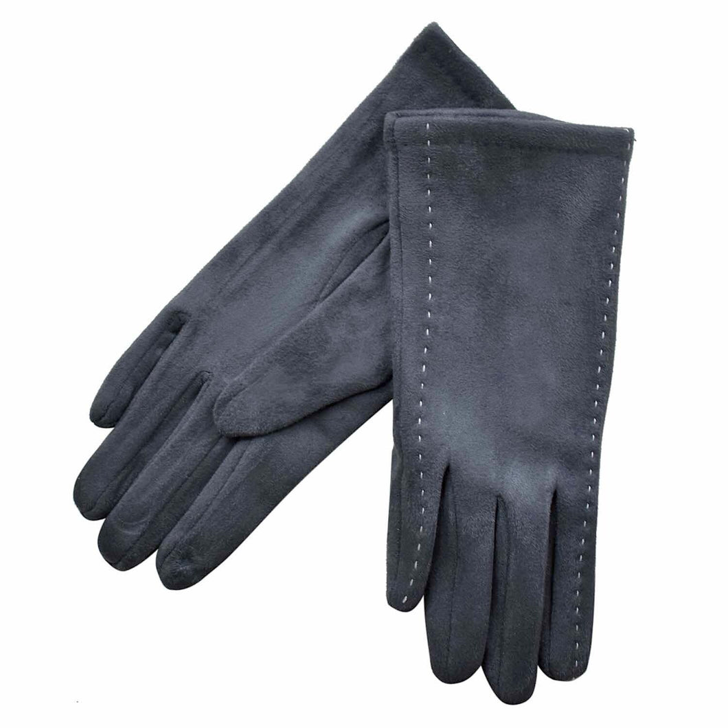 Stitching Pattern Gloves | Grey