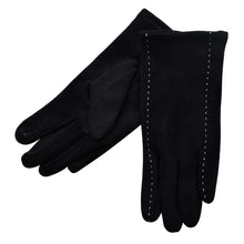 Load image into Gallery viewer, THSG1051: Black: Stitching Pattern Gloves
