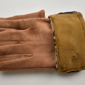 Leopard Tips Gloves | Tan