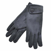 Load image into Gallery viewer, THSG1054: Grey: Big Button Cuffed Gloves
