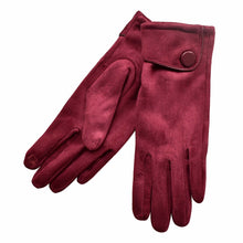 Load image into Gallery viewer, THSG1055: Red Wine: Big Button Cuffed Gloves
