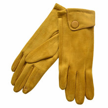 Load image into Gallery viewer, THSG1057: Mustard: Big Button Cuffed Gloves
