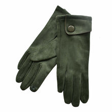Load image into Gallery viewer, THSG1058: Olive: Big Button Cuffed Gloves
