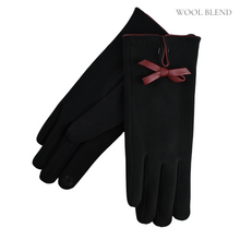 Load image into Gallery viewer, THSG1084: Black: Flat Bow Gloves - J'adore Gifts