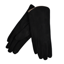 Load image into Gallery viewer, THSG1086: Black: Curved Trim Gloves