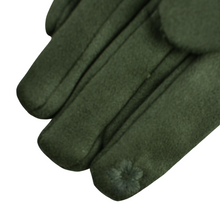 Load image into Gallery viewer, THSG1089: Olive: Curved Trim Gloves
