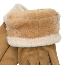 Load image into Gallery viewer, THSG1092: Camel: Faux Fur Double Layer Gloves