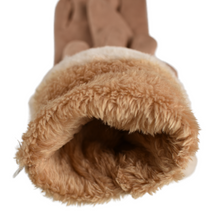 Load image into Gallery viewer, THSG1092: Camel: Faux Fur Double Layer Gloves
