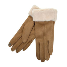 Load image into Gallery viewer, THSG1092: Camel: Faux Fur Double Layer Gloves