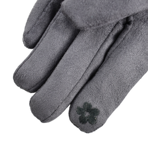 THSG1094: Grey: Faux Fur Double Layer Gloves