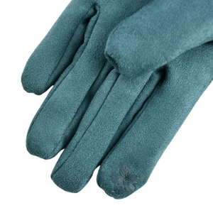 THSG1095: Teal: Faux Fur Double Layer Gloves