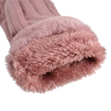 Load image into Gallery viewer, THSG1096: Pink: Faux Fur Double Layer Gloves