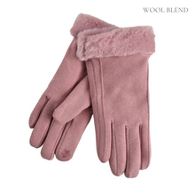Load image into Gallery viewer, THSG1096: Pink: Faux Fur Double Layer Gloves