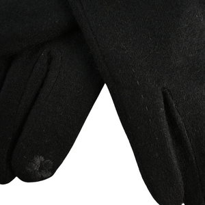 THSG1097: Black: Stitching Double Layer Gloves