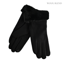 Load image into Gallery viewer, THSG1097: Black: Stitching Double Layer Gloves
