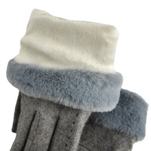 Load image into Gallery viewer, THSG1098: Grey: Stitching Double Layer Gloves