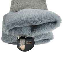 Load image into Gallery viewer, THSG1098: Grey: Stitching Double Layer Gloves