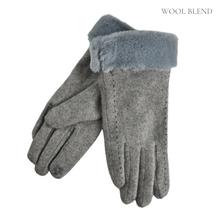 Load image into Gallery viewer, THSG1098: Grey: Stitching Double Layer Gloves