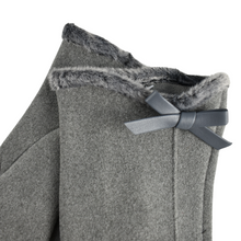 Load image into Gallery viewer, THSG1100: Grey: Faux Fur Trim Bow Gloves