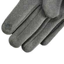 Load image into Gallery viewer, THSG1100: Grey: Faux Fur Trim Bow Gloves